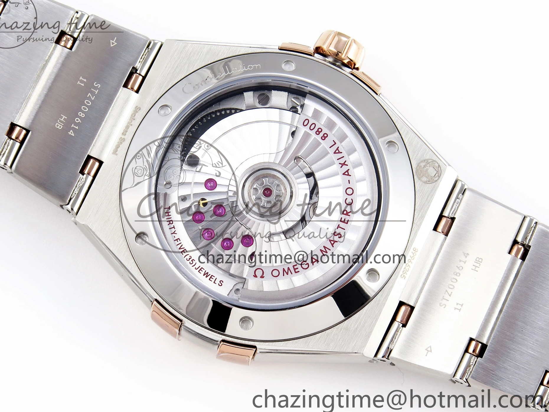 1231 Lightweight Constellation 39mm SS RG Diamonds Bezel ASWF 1:1 Best Edition White Diamonds Dial on SS RG Bracelet A 7774